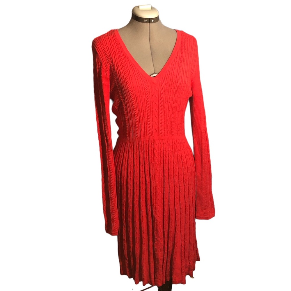 BCBGMaxAzria Red Long Sleeve Dress
